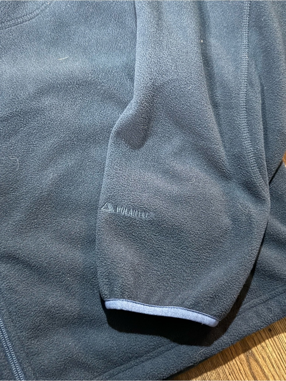 L.L.Bean Men’s Polartec Hooded Fleece Jacket Full Zip Navy Blue Large - Picture 4 of 13